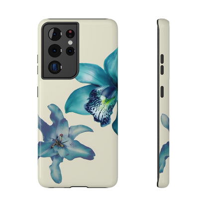 Blue Orchid Floral Phone Case – MagSafe Compatible for iPhone & Samsung Galaxy