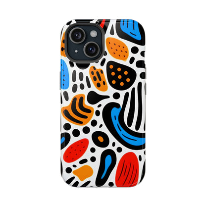 Colorful Abstract Doodle Phone Case – MagSafe Compatible for iPhone & Samsung Galaxy