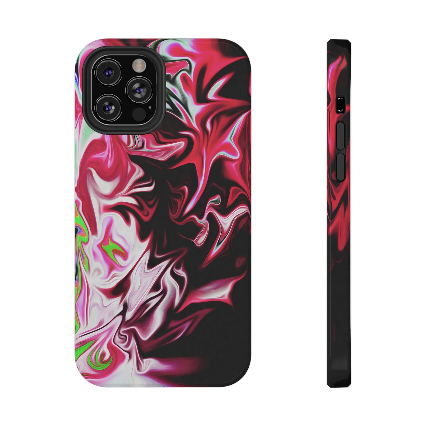 Red & Black Abstract Marble Phone Case – MagSafe Compatible for iPhone & Samsung Galaxy