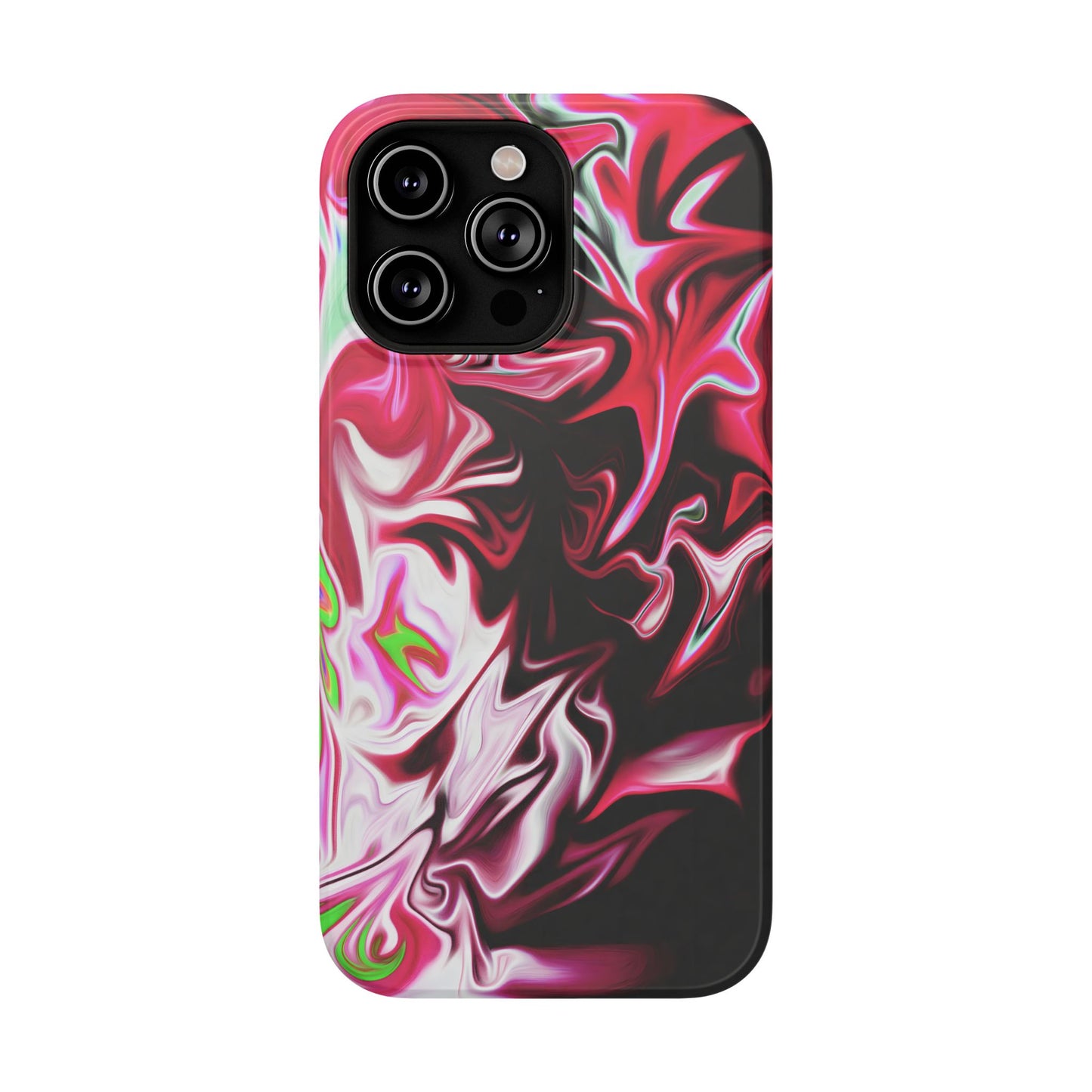 Red & Black Abstract Marble Phone Case – MagSafe Compatible for iPhone & Samsung Galaxy