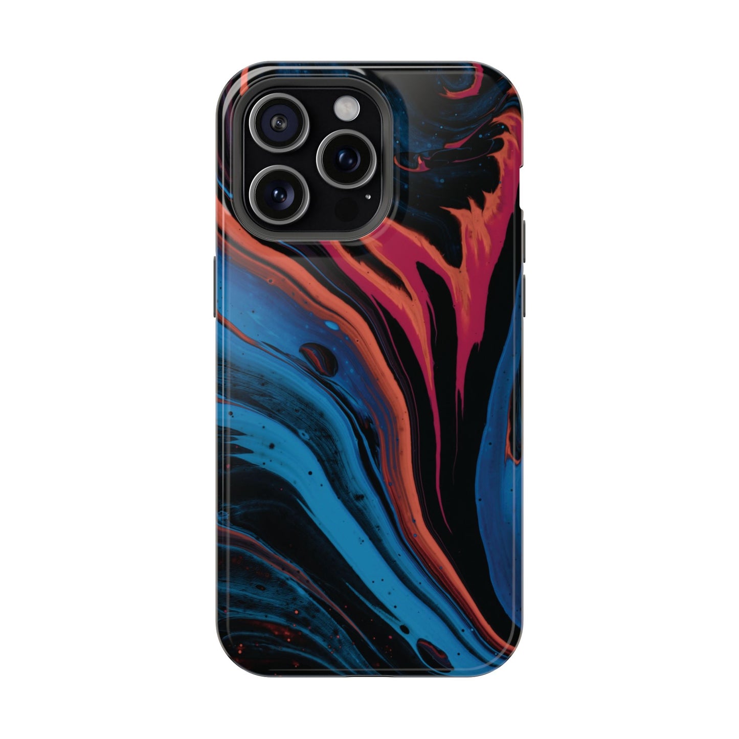 Crimson & Cobalt Fusion Marble Phone Case – MagSafe Compatible for iPhone & Samsung Galaxy