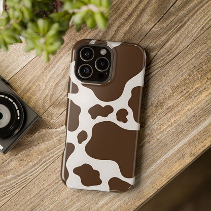 Brown Cow Print Phone Case – MagSafe Compatible for iPhone & Samsung Galaxy