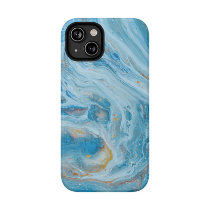 Ocean Swirl Blue Marble Phone Case – MagSafe Compatible for iPhone & Samsung Galaxy