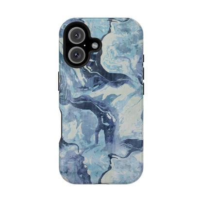 Blue Marble Abstract iPhone Case –  iPhone 16-11 All Sizes - MagSafe Compatible