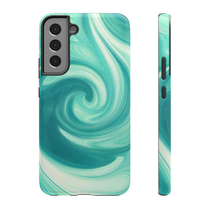 Turquoise Swirl Abstract Phone Case – MagSafe Compatible for iPhone & Samsung Galaxy