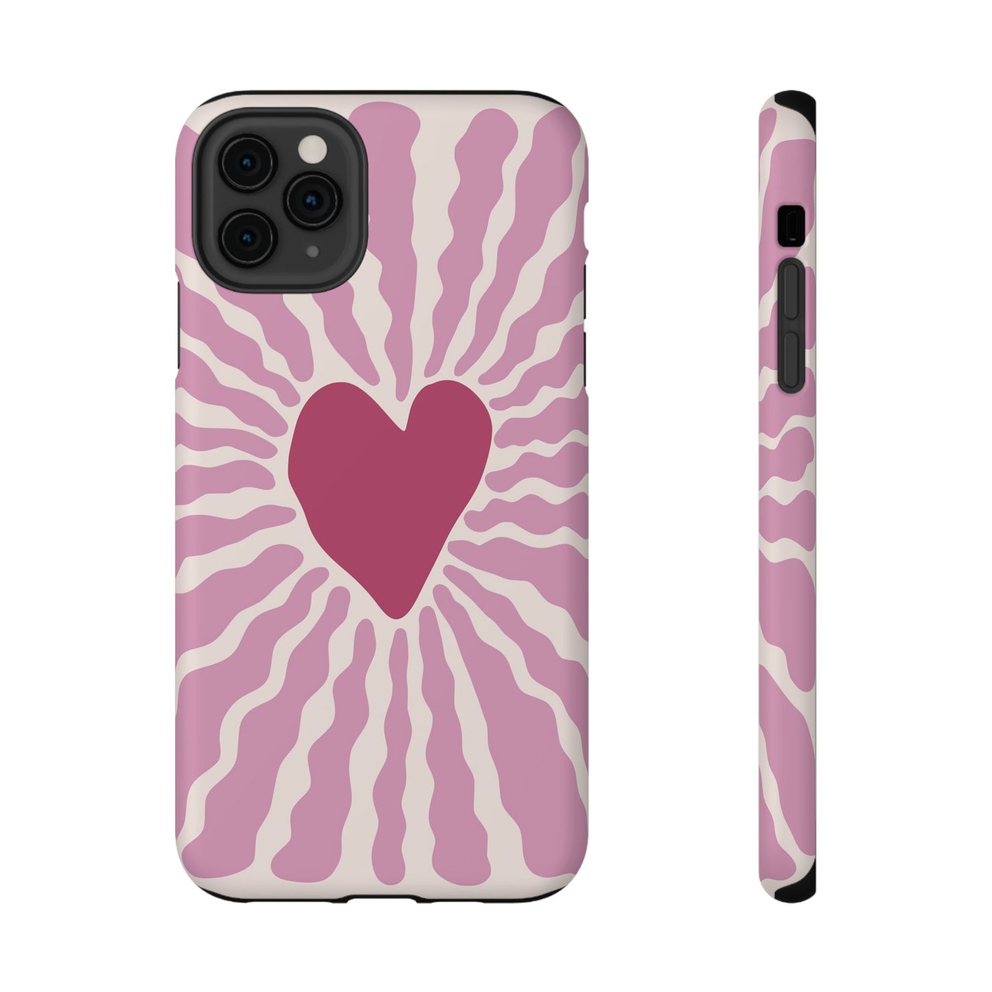 Retro Radiant Heart Phone Case – MagSafe Compatible for iPhone & Samsung Galaxy