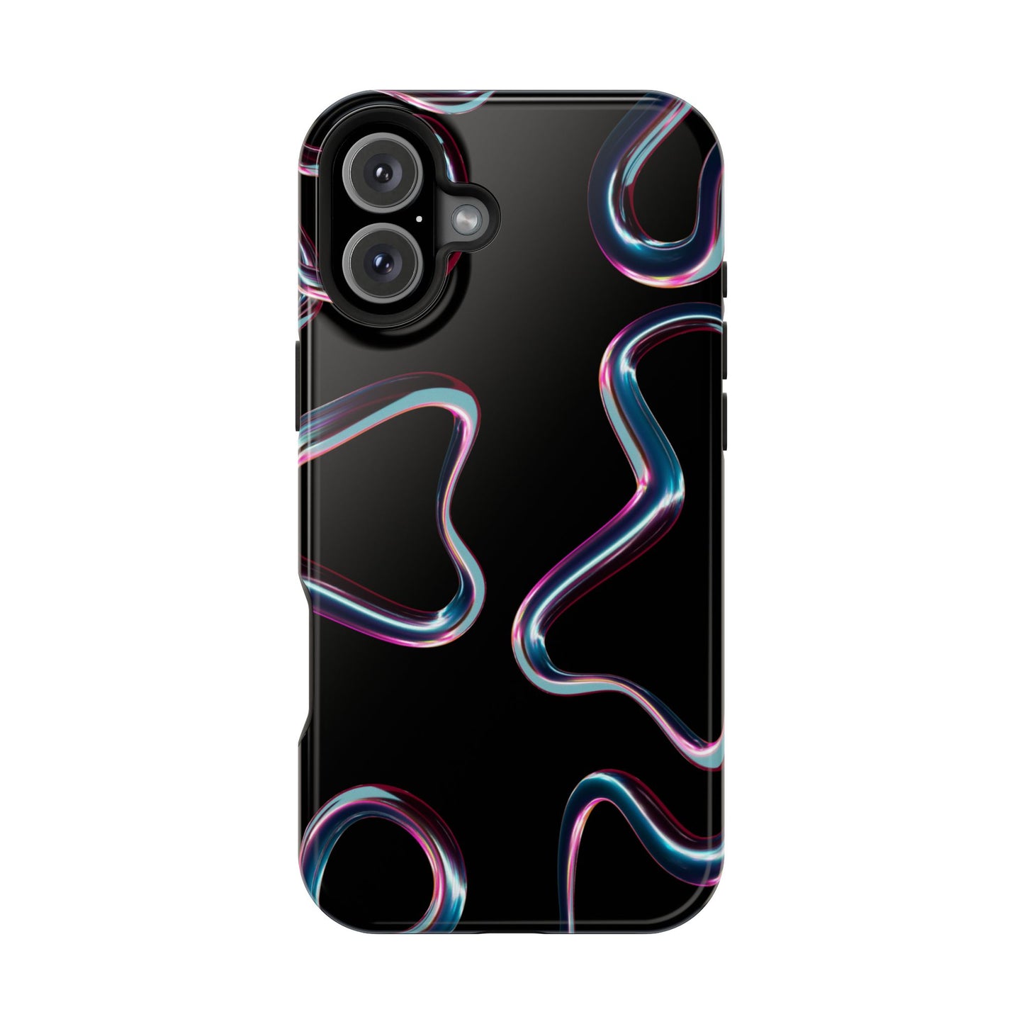 Neon Wave Heartbeat Phone Case – MagSafe Compatible for iPhone & Samsung Galaxy