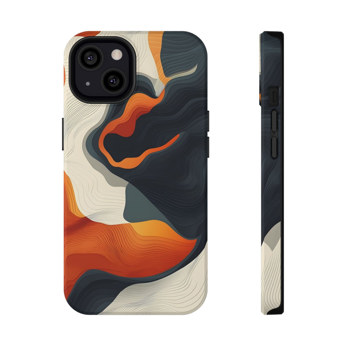 Topographical Abstract Wave Phone Case – MagSafe Compatible for iPhone & Samsung Galaxy
