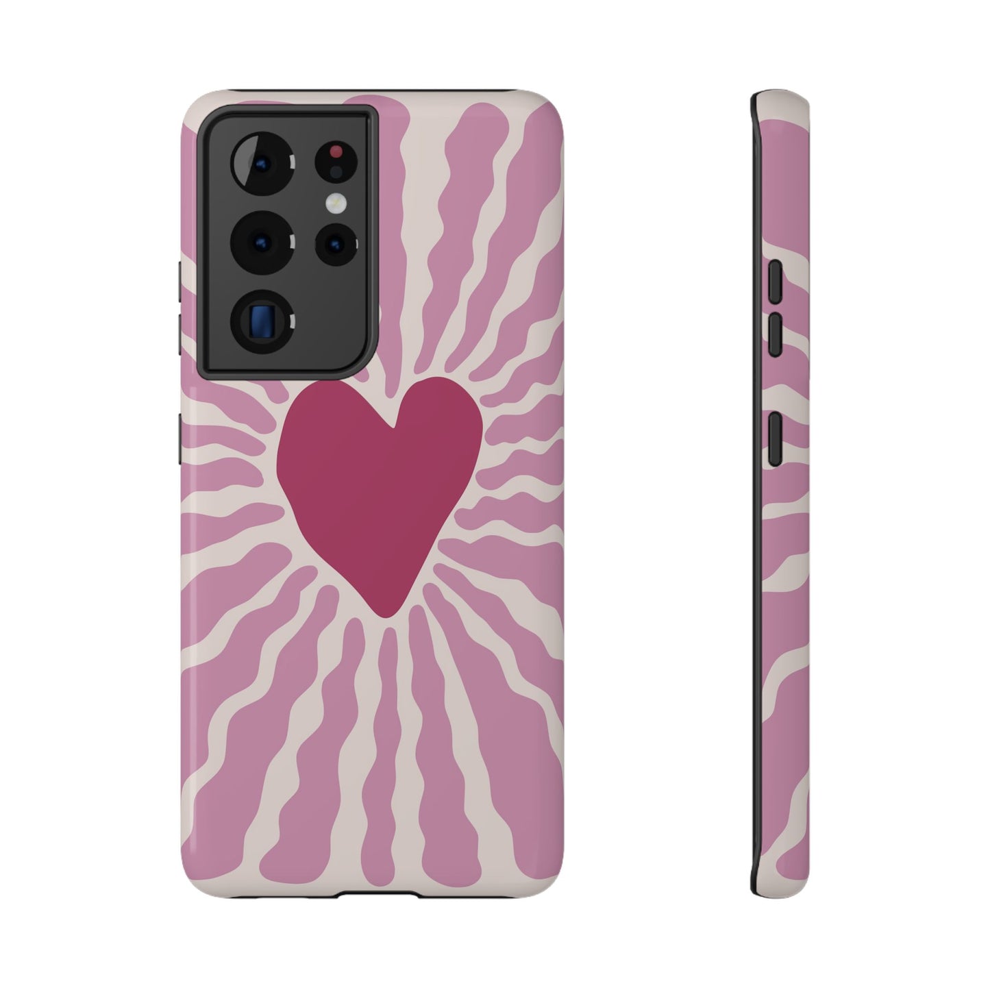 Retro Radiant Heart Phone Case – MagSafe Compatible for iPhone & Samsung Galaxy