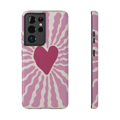 Retro Radiant Heart Phone Case – MagSafe Compatible for iPhone & Samsung Galaxy