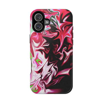 Red & Black Abstract Marble Phone Case – MagSafe Compatible for iPhone & Samsung Galaxy