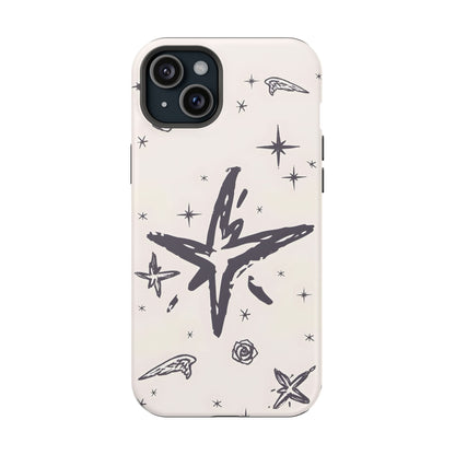 Sketch Star Doodle Phone Case – MagSafe Compatible for iPhone & Samsung Galaxy