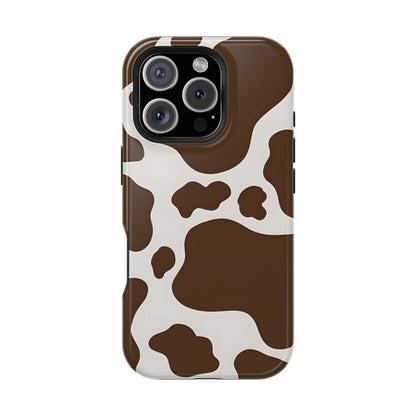 Brown Cow Print Phone Case – MagSafe Compatible for iPhone & Samsung Galaxy