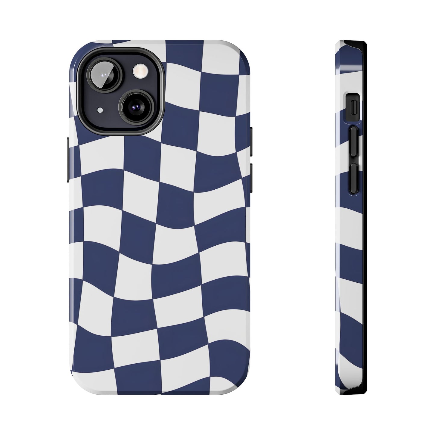 Blue Checkered Tough Phone Case - iPhone 15-11 All Sizes