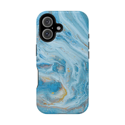 Ocean Swirl Blue Marble Phone Case – MagSafe Compatible for iPhone & Samsung Galaxy