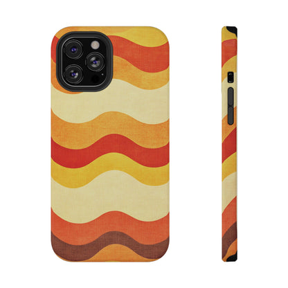 Retro Sunset Waves Phone Case – MagSafe Compatible for iPhone & Samsung Galaxy