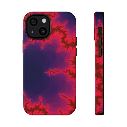 Neon Fractal Lightning Phone Case – MagSafe Compatible for iPhone & Samsung Galaxy