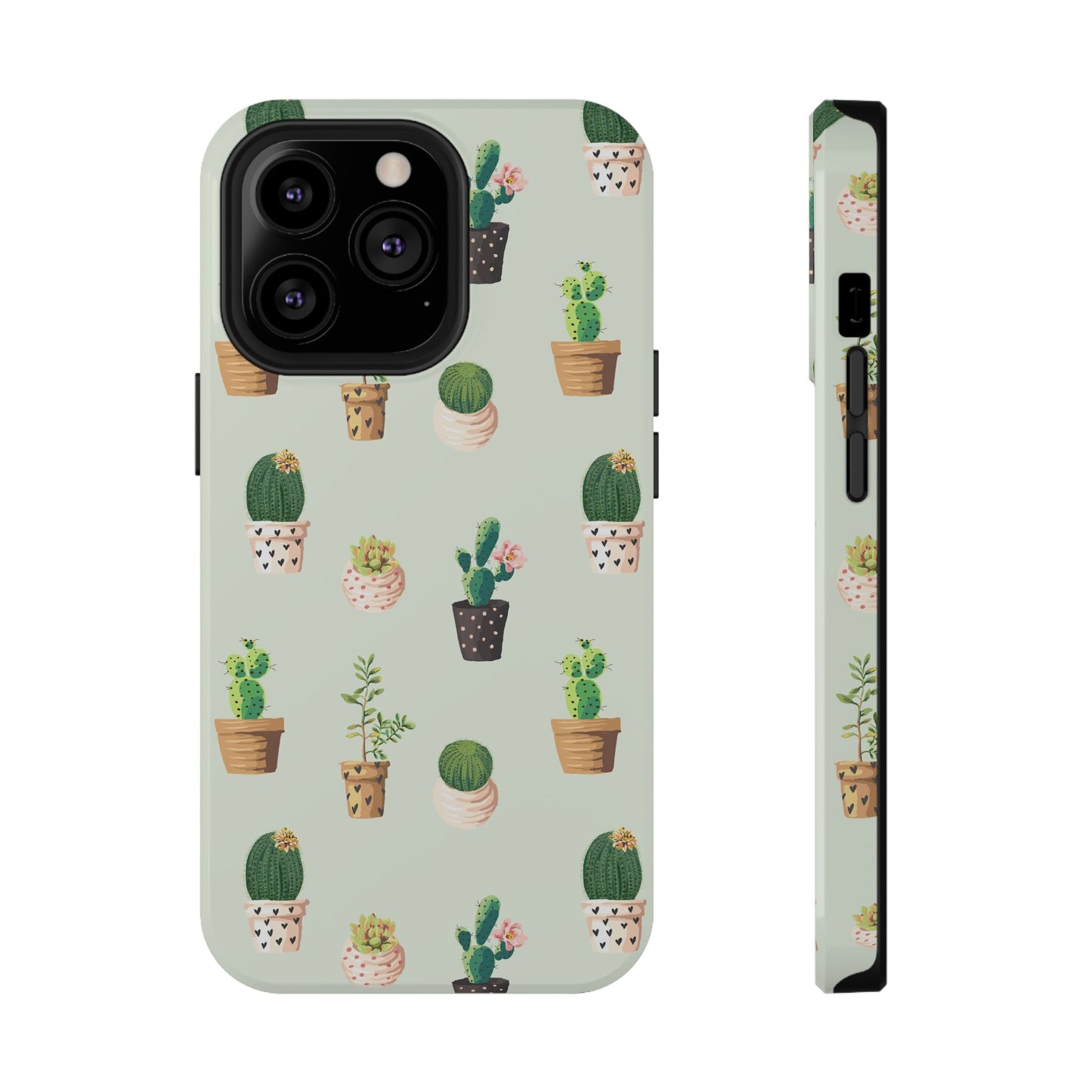 Desert Bloom Cactus Phone Case – Cute Succulent Print, MagSafe Compatible for iPhone & Samsung Galaxy