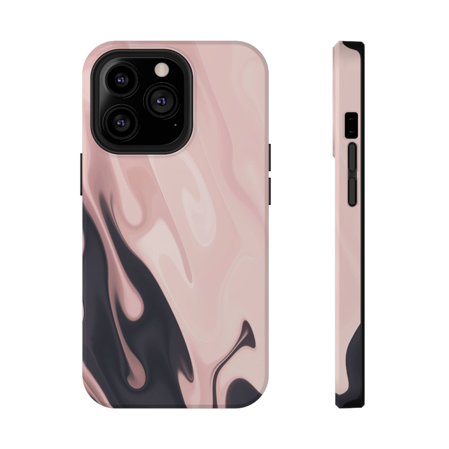 Blush Noir Ink Flow Phone Case – MagSafe Compatible for iPhone & Samsung Galaxy