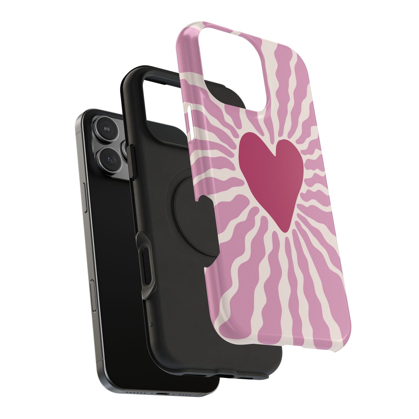 Retro Radiant Heart Phone Case – MagSafe Compatible for iPhone & Samsung Galaxy