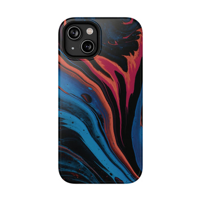 Crimson & Cobalt Fusion Marble Phone Case – MagSafe Compatible for iPhone & Samsung Galaxy