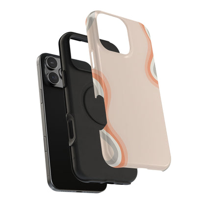 Minimalist Neutral Wavy Phone Case – MagSafe Compatible for iPhone & Samsung Galaxy