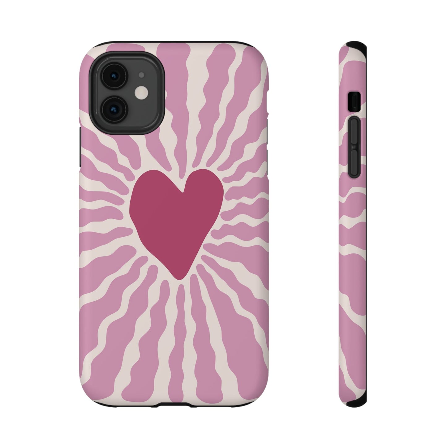 Retro Radiant Heart Phone Case – MagSafe Compatible for iPhone & Samsung Galaxy