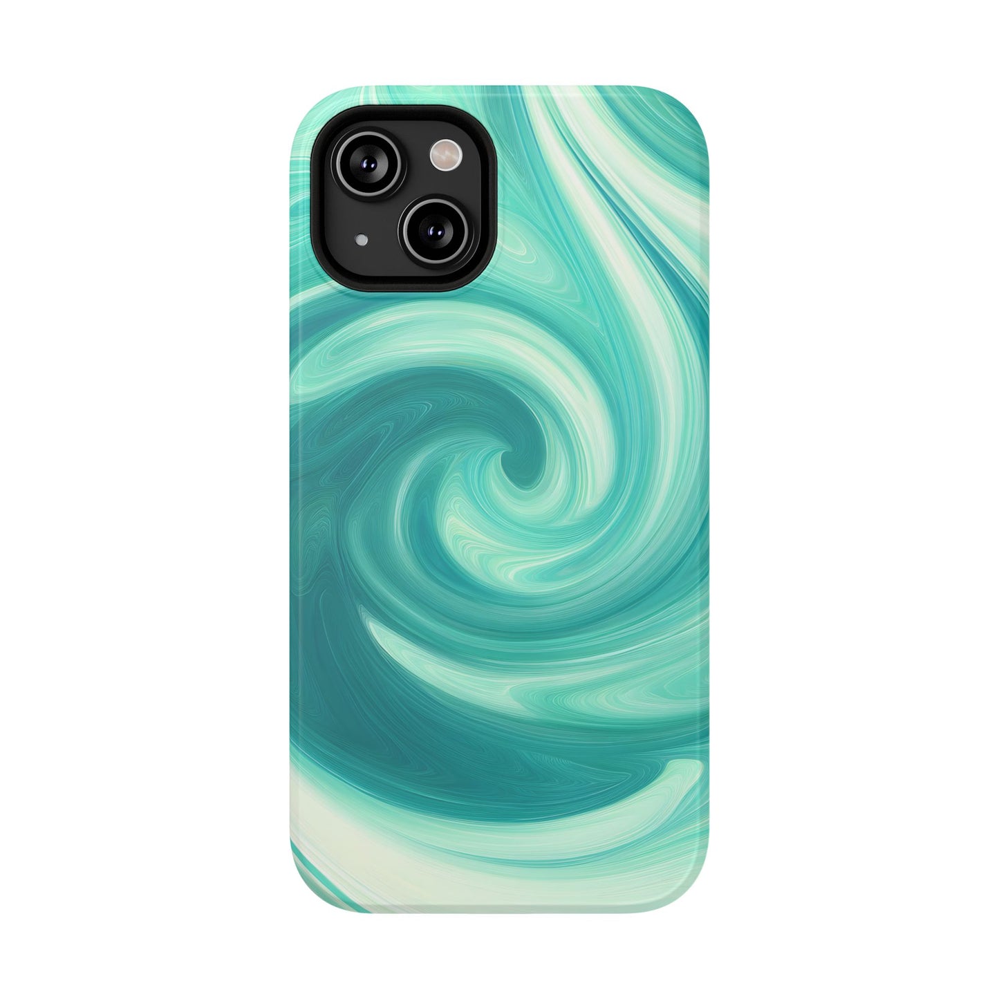 Turquoise Swirl Abstract Phone Case – MagSafe Compatible for iPhone & Samsung Galaxy