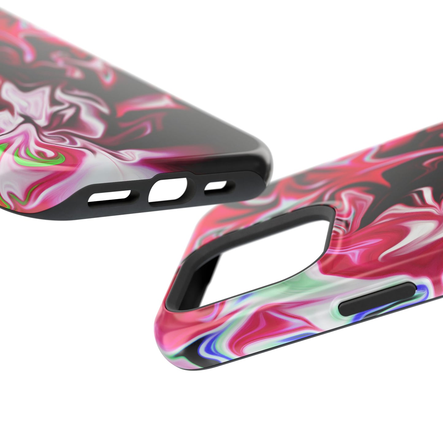 Red & Black Abstract Marble Phone Case – MagSafe Compatible for iPhone & Samsung Galaxy
