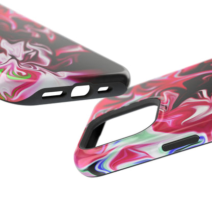 Red & Black Abstract Marble Phone Case – MagSafe Compatible for iPhone & Samsung Galaxy