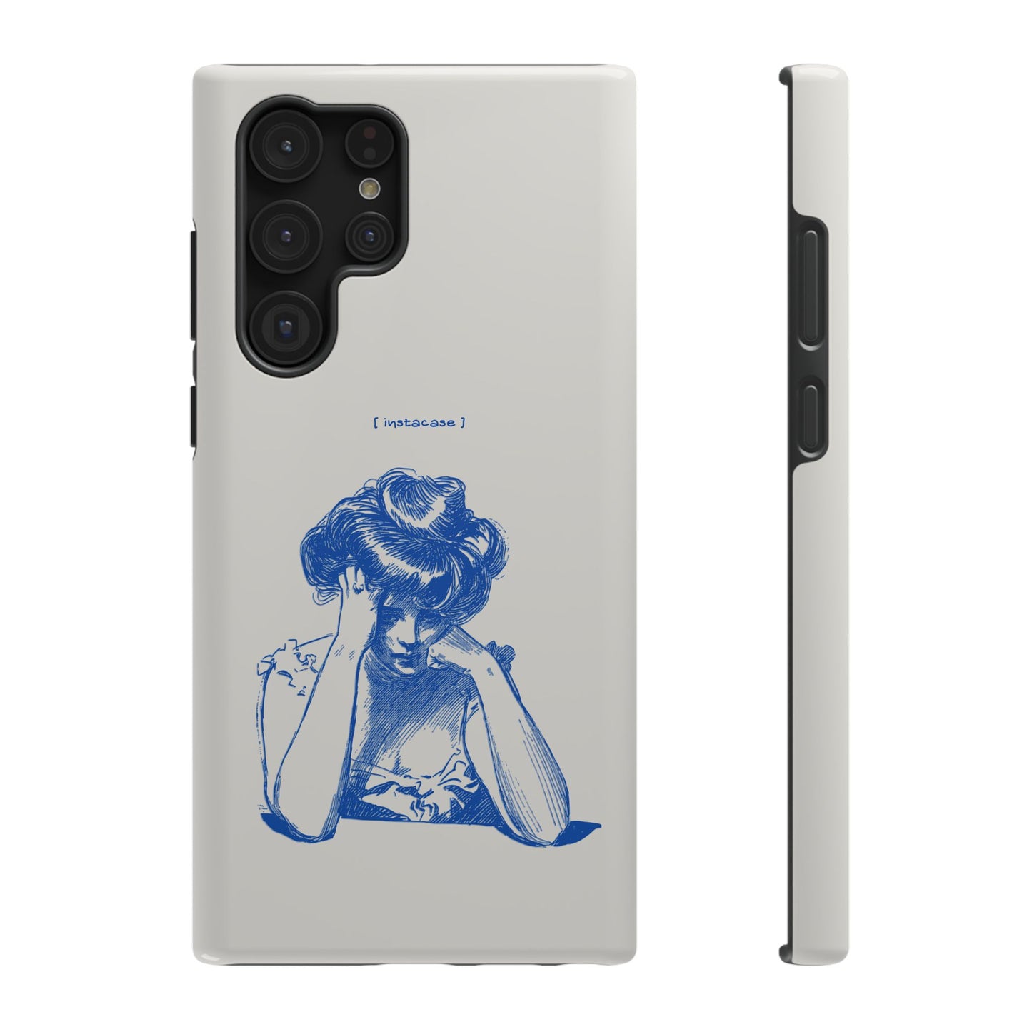 Melancholy Muse Line Art Phone Case – MagSafe Compatible for iPhone & Samsung Galaxy