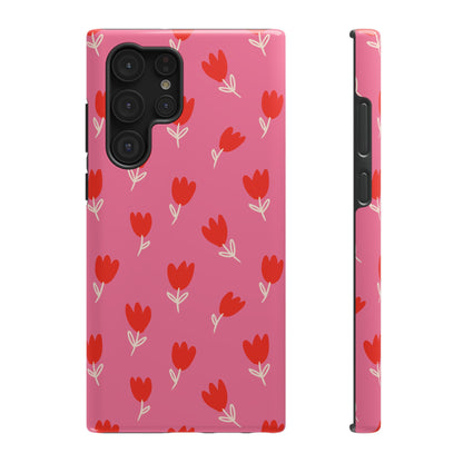 Red Tulip Bloom Phone Case – MagSafe Compatible for iPhone & Samsung Galaxy