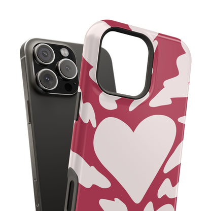 Bold Heartburst Abstract Phone Case – MagSafe Compatible for iPhone & Samsung Galaxy