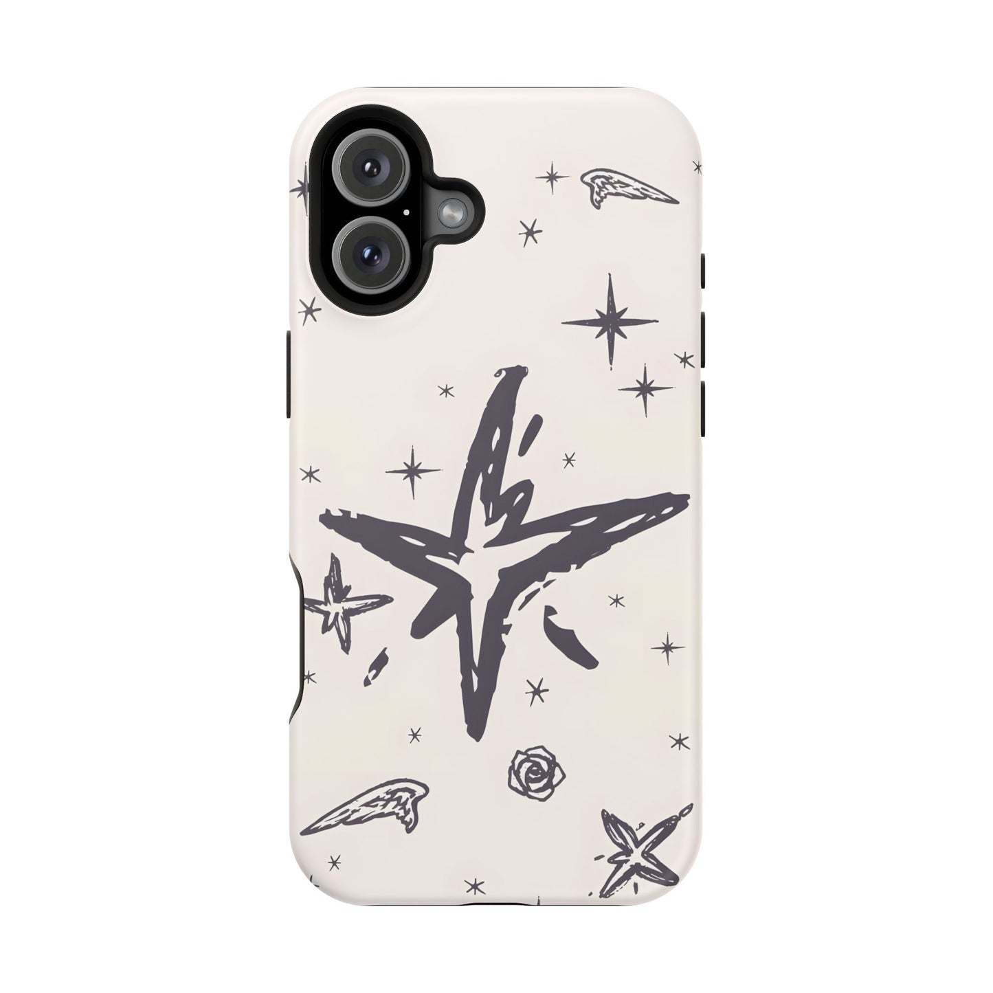 Sketch Star Doodle Phone Case – MagSafe Compatible for iPhone & Samsung Galaxy