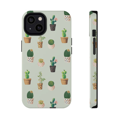 Desert Bloom Cactus Phone Case – Cute Succulent Print, MagSafe Compatible for iPhone & Samsung Galaxy