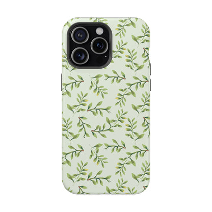 Olive Branch Botanical Phone Case – MagSafe Compatible for iPhone & Samsung Galaxy