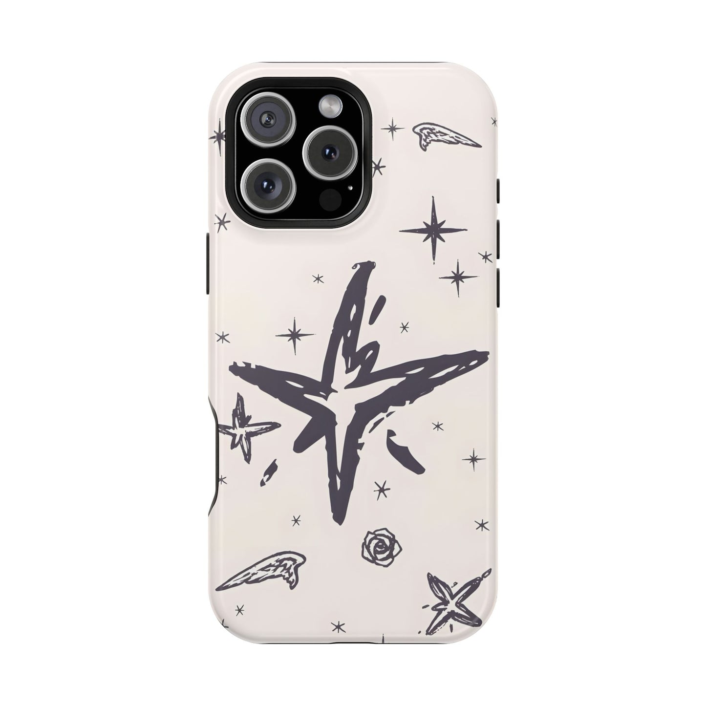 Sketch Star Doodle Phone Case – MagSafe Compatible for iPhone & Samsung Galaxy