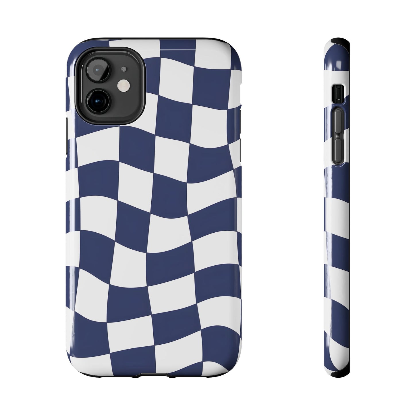 Blue Checkered Tough Phone Case - iPhone 15-11 All Sizes