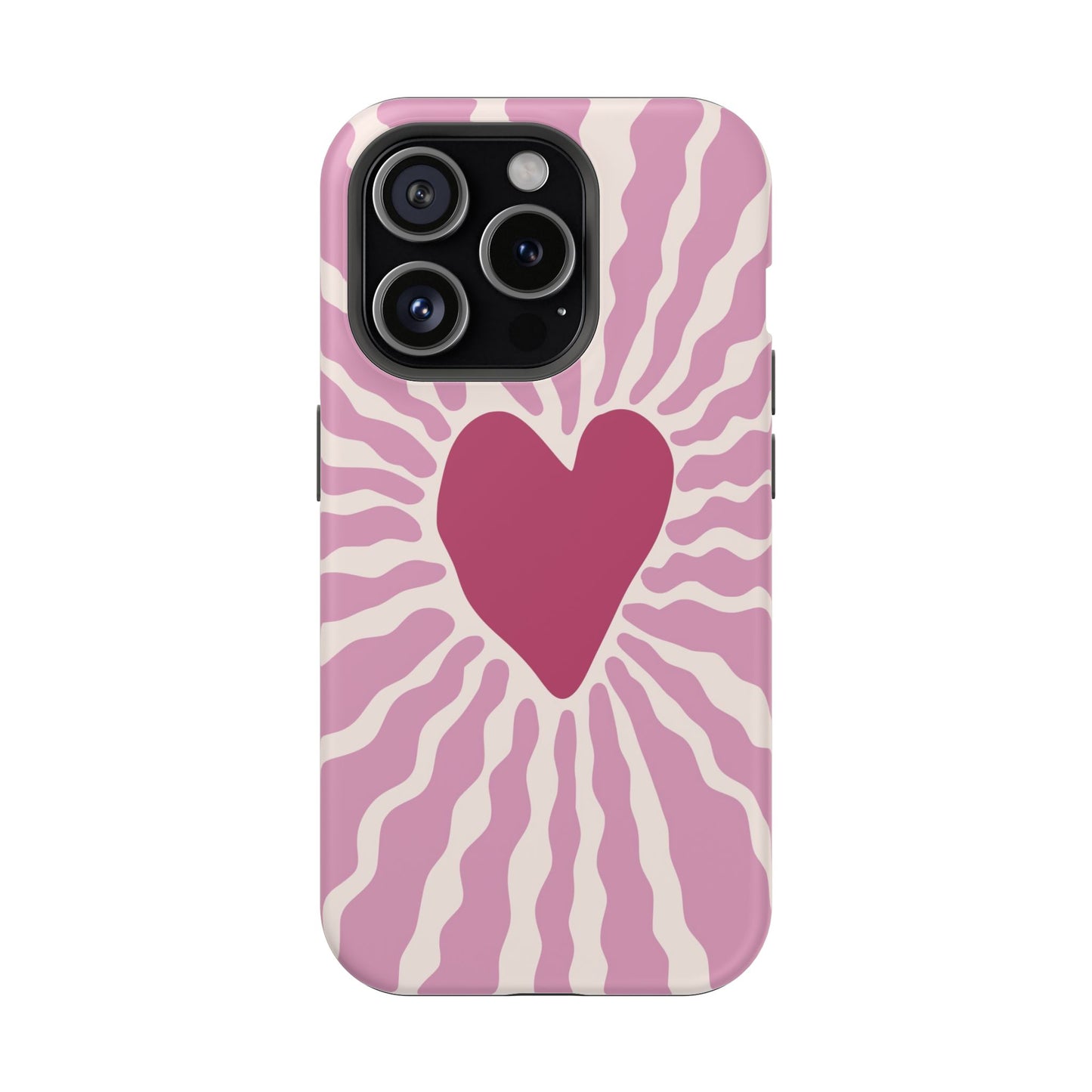 Retro Radiant Heart Phone Case – MagSafe Compatible for iPhone & Samsung Galaxy