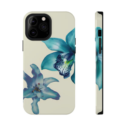 Blue Orchid Floral Phone Case – MagSafe Compatible for iPhone & Samsung Galaxy