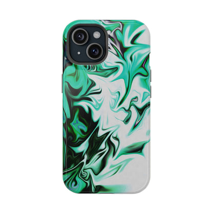 Emerald Green Marble Swirl Phone Case – MagSafe Compatible for iPhone & Samsung Galaxy