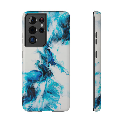 Electric Blue Splash Marble Phone Case – MagSafe Compatible for iPhone & Samsung Galaxy
