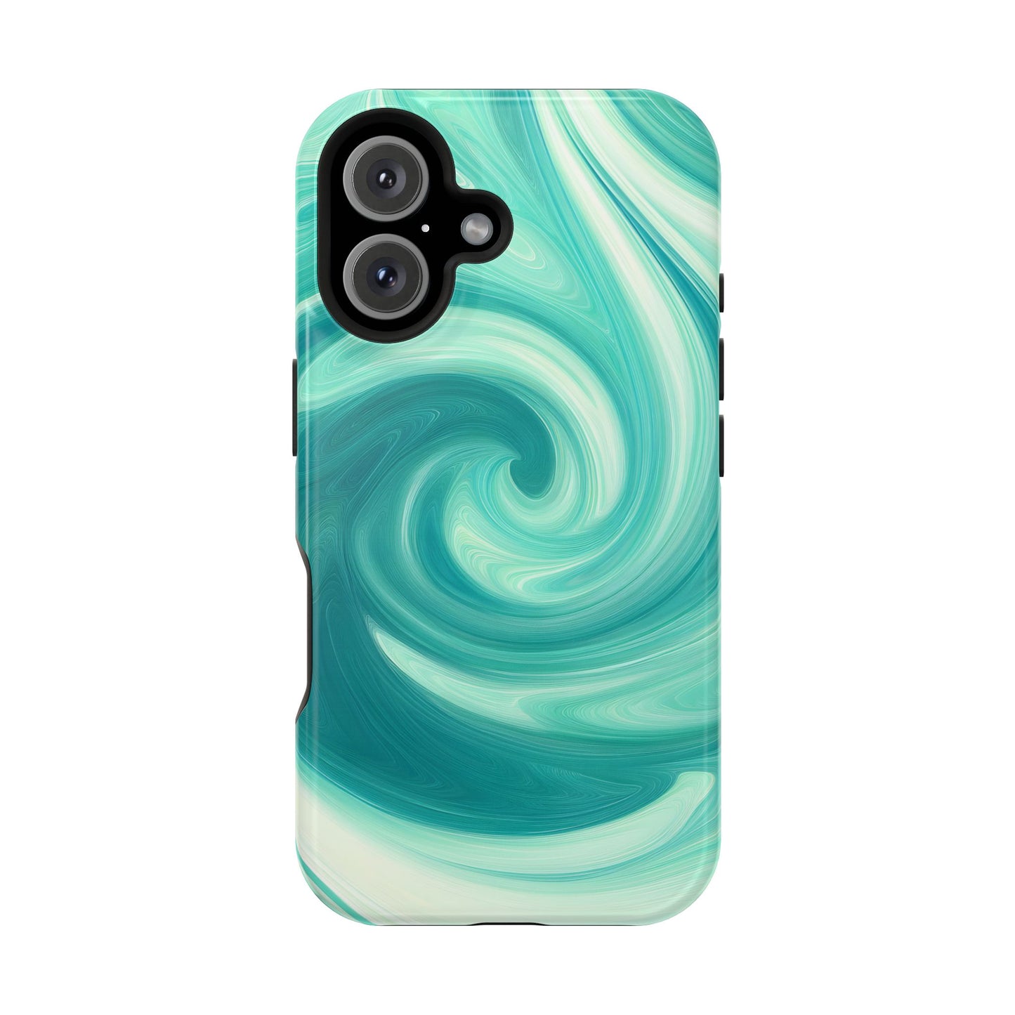 Turquoise Swirl Abstract Phone Case – MagSafe Compatible for iPhone & Samsung Galaxy
