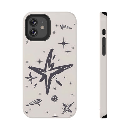 Sketch Star Doodle Phone Case – MagSafe Compatible for iPhone & Samsung Galaxy