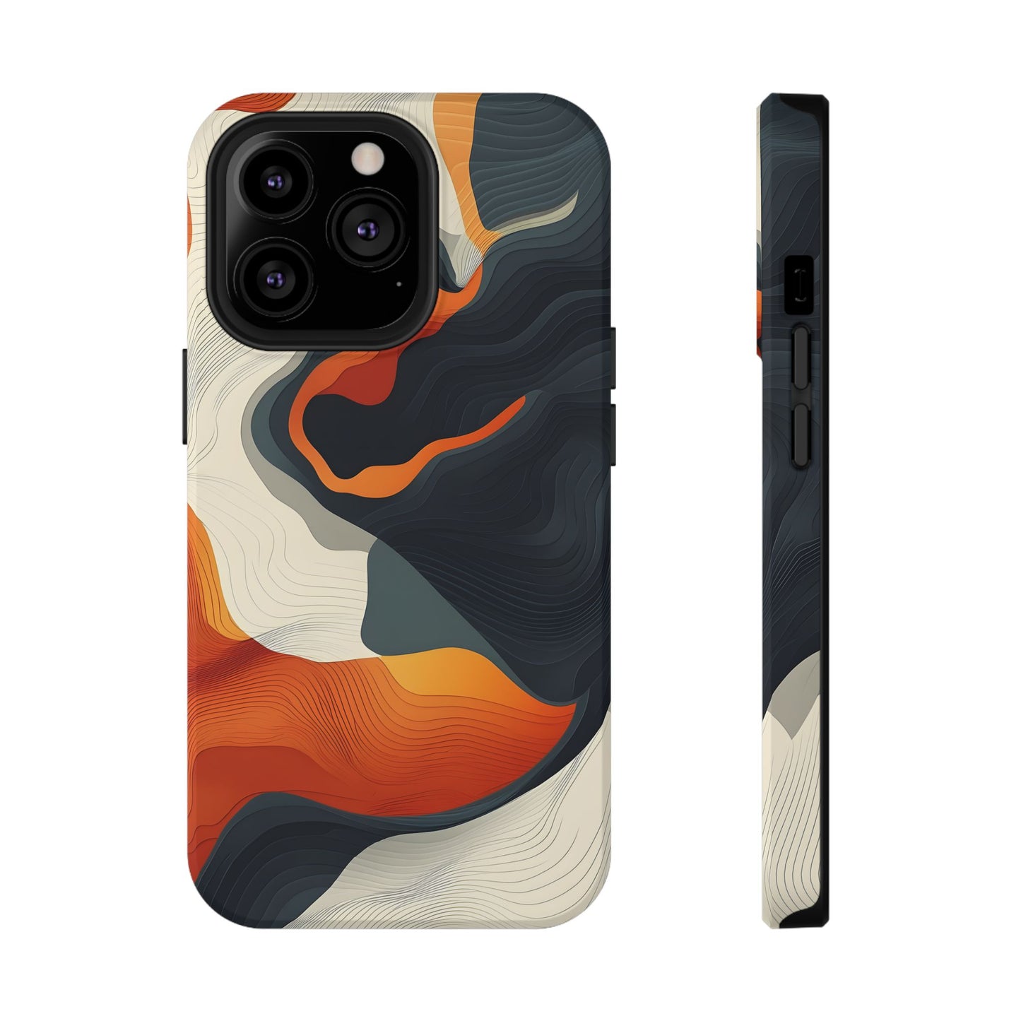 Topographical Abstract Wave Phone Case – MagSafe Compatible for iPhone & Samsung Galaxy
