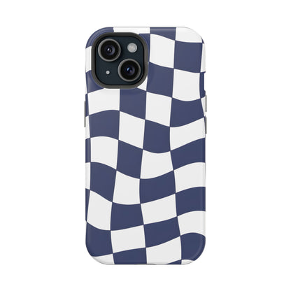 Wavy Checkerboard Phone Case – MagSafe Compatible for iPhone & Samsung Galaxy