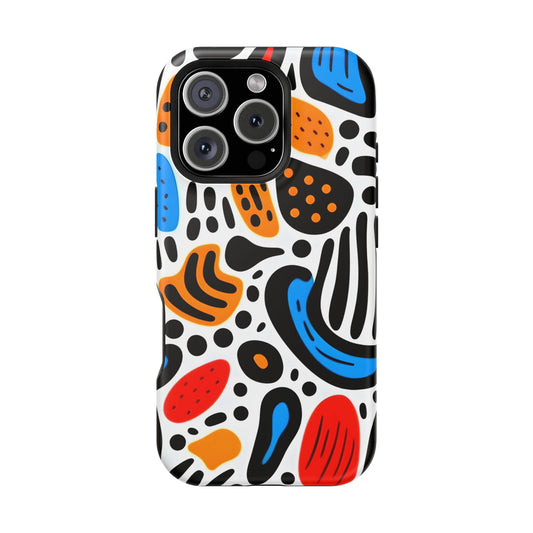 Colorful Abstract Doodle Phone Case – MagSafe Compatible for iPhone & Samsung Galaxy