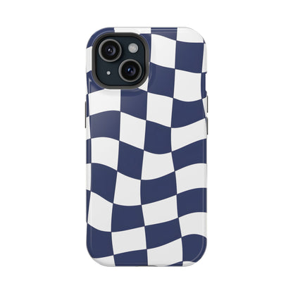 Wavy Checkerboard Phone Case – MagSafe Compatible for iPhone & Samsung Galaxy