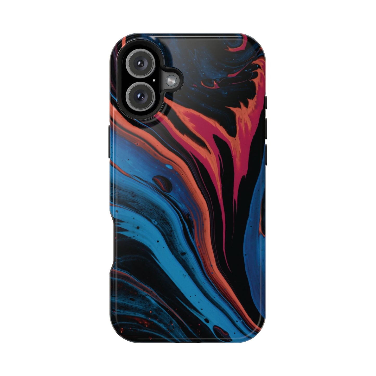 Crimson & Cobalt Fusion Marble Phone Case – MagSafe Compatible for iPhone & Samsung Galaxy
