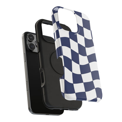 Wavy Checkerboard Phone Case – MagSafe Compatible for iPhone & Samsung Galaxy